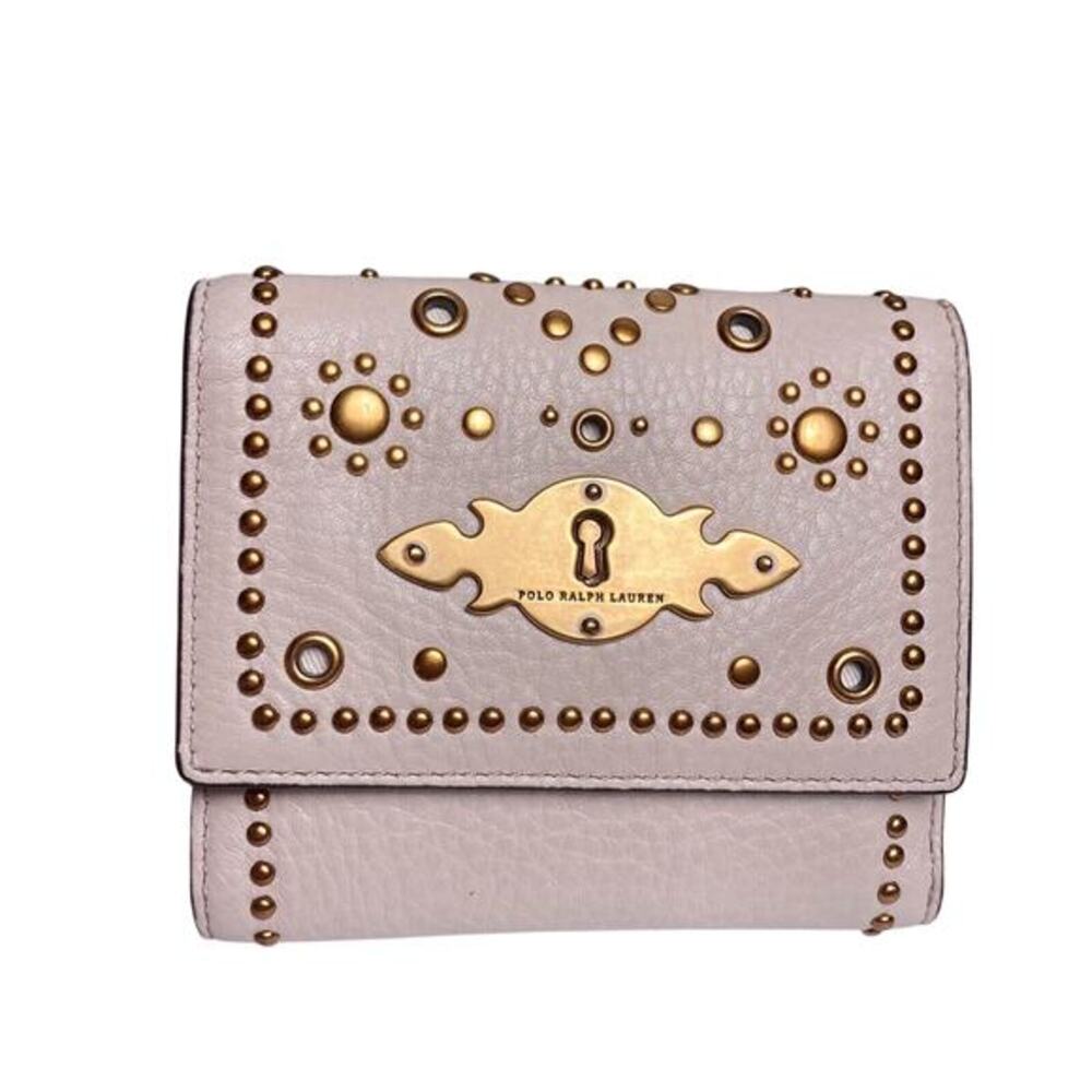 Polo Ralph Lauren Leather wallet Trifold Heavily Studded Western‎